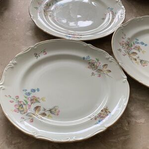 Set 3 Chodziez Poland Margaret Pattern Floral design gold‎ trim 10” Cottagecore
